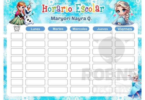 Frozen animado Horario Escolar